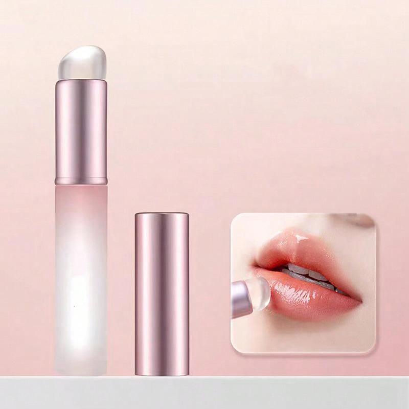 Q Soft Silicone Lip Brush With Dust Proof Cover Round Head Lipstick Applicator Lip Cosmetic Tool Multi-Use Eyeshadow Brush