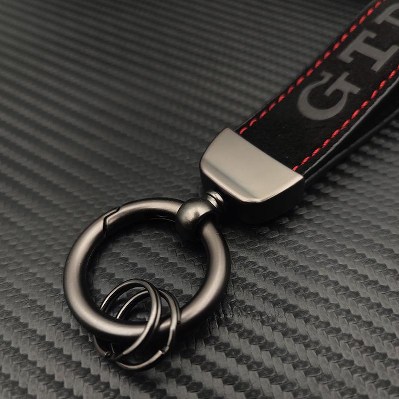 BNI1 2026 New For VW VOLKSWAGEN Hub Caps High Grade Suede Leather Keyring GLI GTD GTE TSI TDI Car Keychain For Volkswagen VW Jetta Go