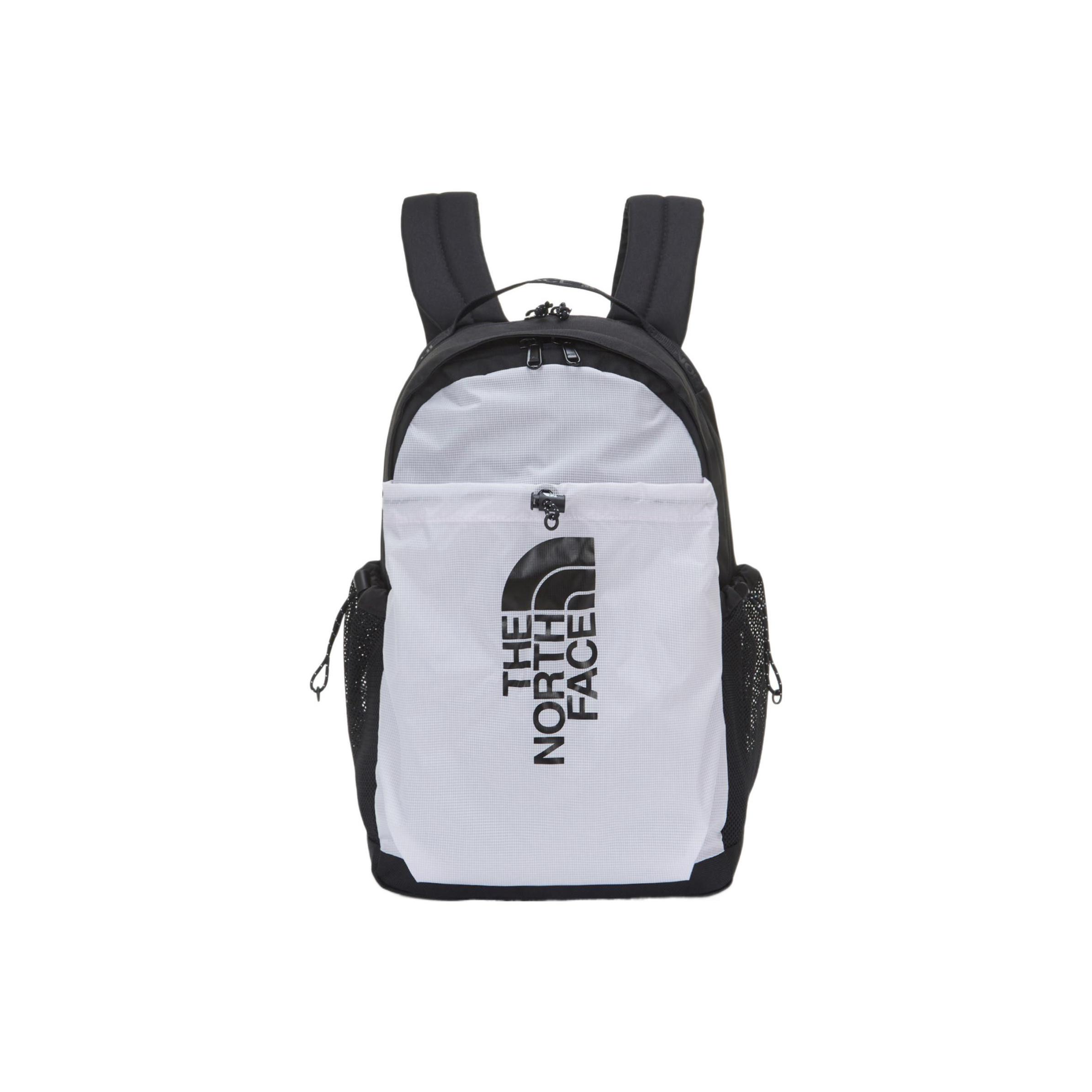 The North Face Men's Black/White Trendy Color Block Zipper Large Capacity Polyester Nylon Backpack Unisex Backpack Nm2dn70c