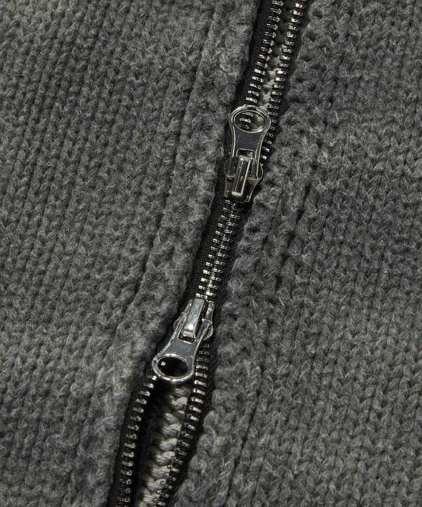 Suade Washed Knit Zip Up [Charcoal Gray]