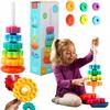 Pyramid Tower Gears Spiral For Stacking Rainbow Large Toy Children