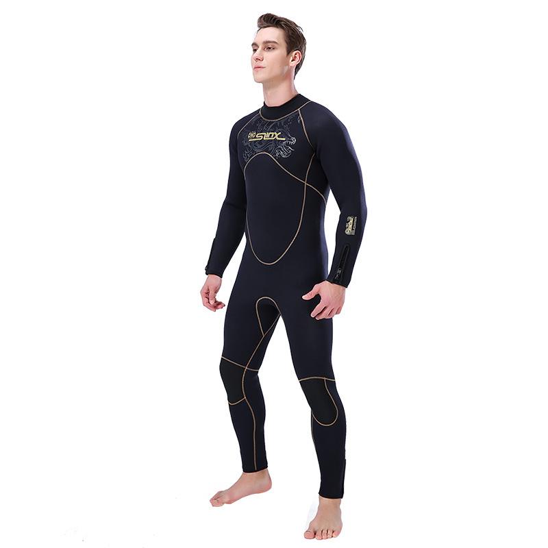 Muta in neoprene da uomo da 5 mm foderata in pile con protezione solare - Muta SLINX per snorkeling e immersioni