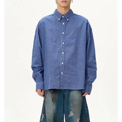 Camisa de Manga Larga a Cuadros Estilo Retro Streetwear para Hombre Primavera Otoño Nuevo Estilo Diseño Suelto Tendencia Top
