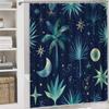 Starry Night Palm Shower Curtain: Embrace The Cosmic Design, Soft Fabric, And Tropical Vibes For Your Dreamy Bathroom