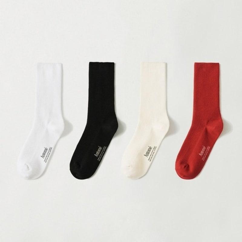 

Antome Cotton Socks (4color) Black