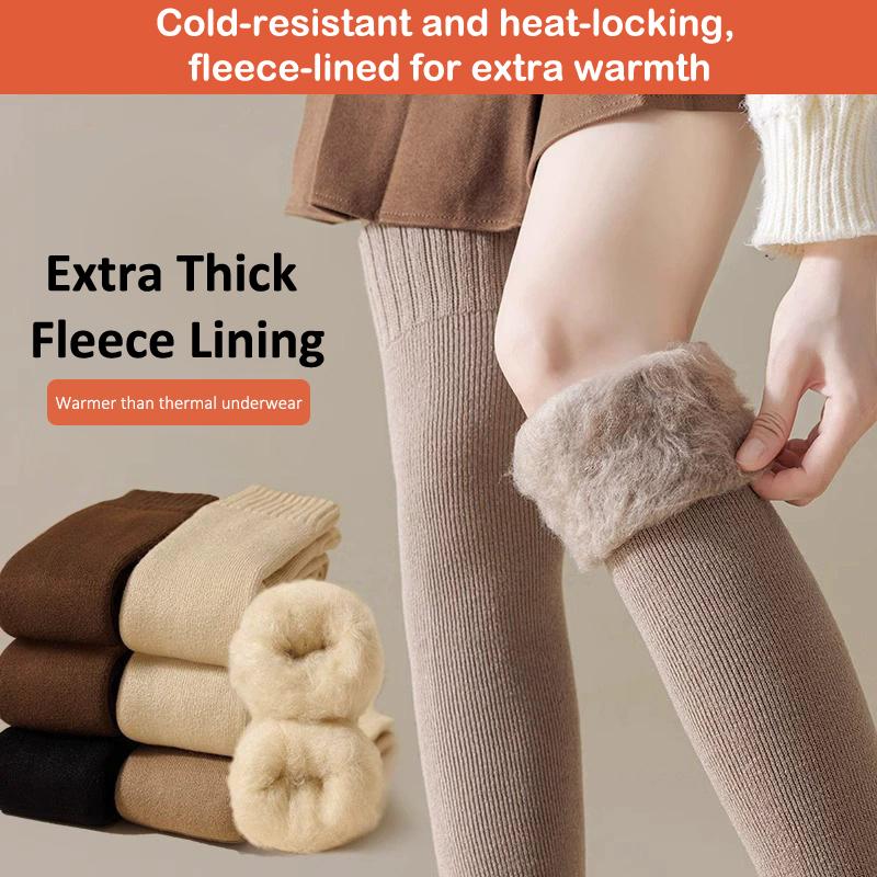 Winter Thigh High Socks For Women Fleece Lined Warm Over Knee Socks Non Slip Long Socks Jk Stockings