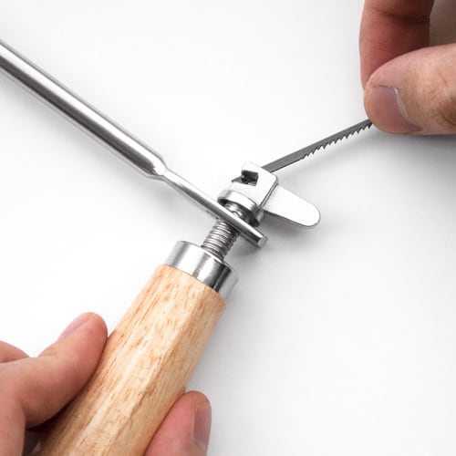 Kakuri Sangyo Deluxe Jigsaw No. 7260 with 3 Replacement Blades, Extra Fine, Hardened for Plastic, PVC Pipe, and Laminated Wood, 12314