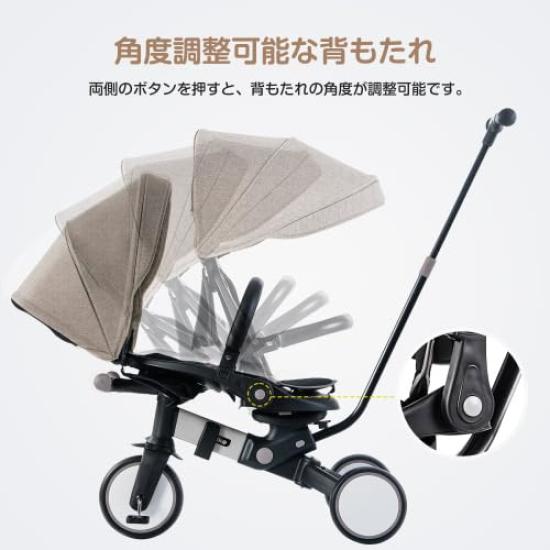 BTM Folding with Push Safety Tricycle 1 Year 2 Year 3 Year Ultra Rotating Adjustable For Easy Birthday Gift Children's Tricycle, Tricycle, Cover,