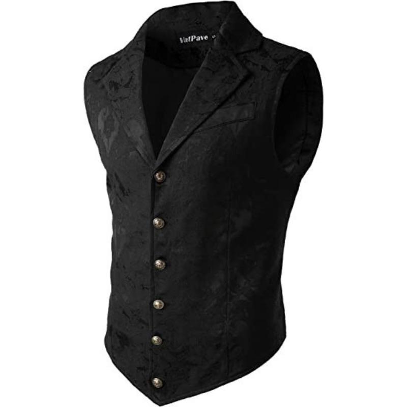 Mens Medieval Gothic Style Formal Vest Halloween Costume