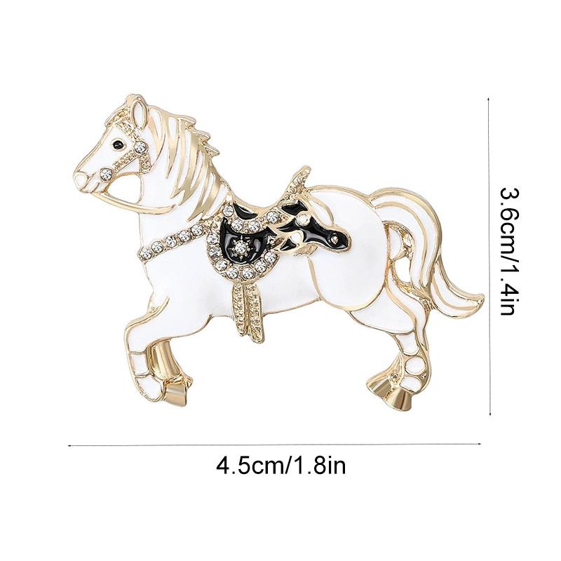1Pc Horse Brooch Simple Alloy Exquisite Diamond Gift Metal Brooch Clothing Decoration