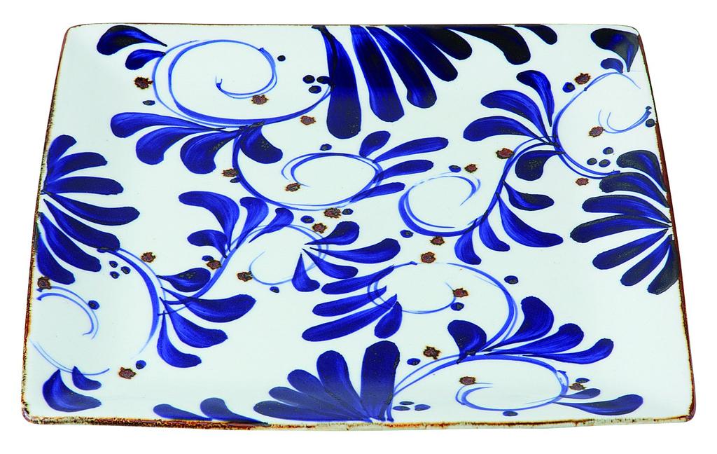 Nishikai Pottery Hasami Ware Square Plate Diameter 27cm with Presentation 14501 "Karakusa" (Large) (Comes Box)