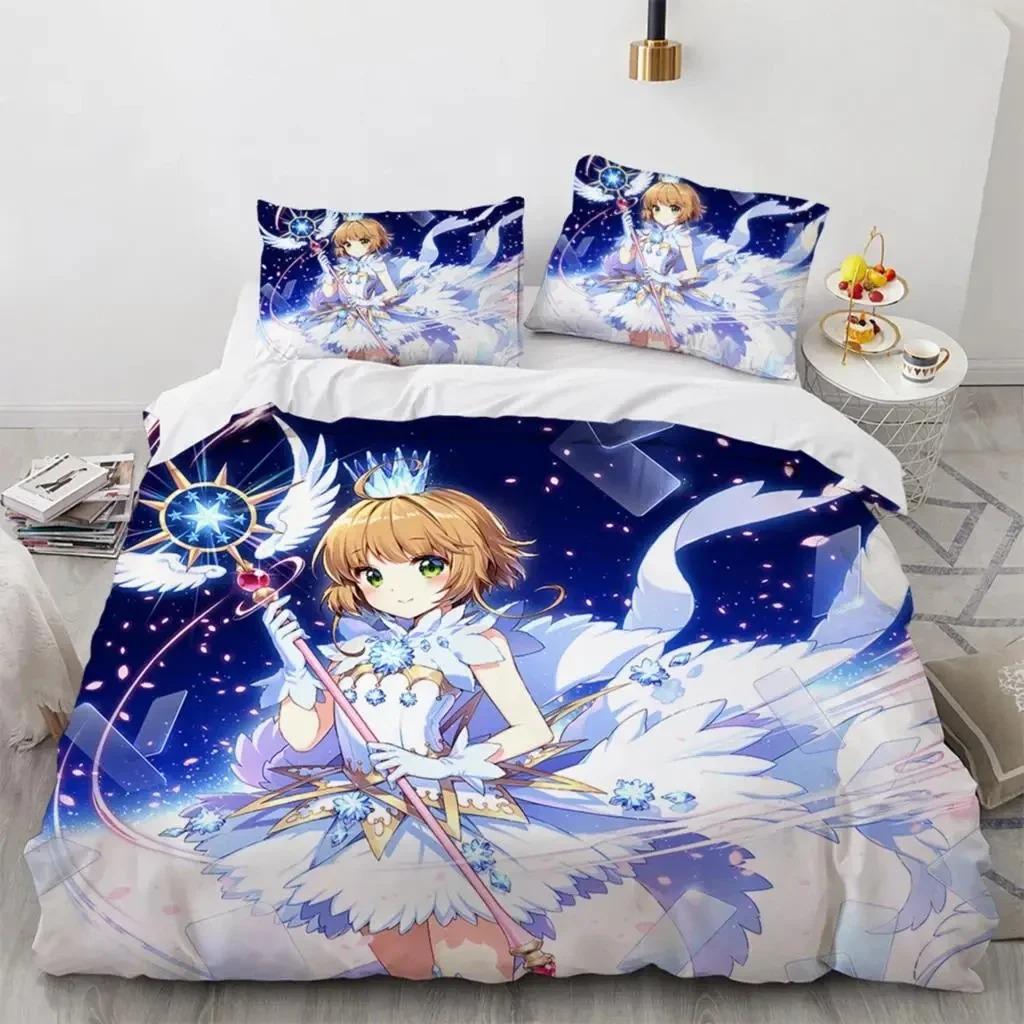 Anime Cardcaptor Sakura Bedding Set For Bedroom Soft Modern Bedspreads Comefortable Kids Duvet Cover Quilt Cover And Pillowcase