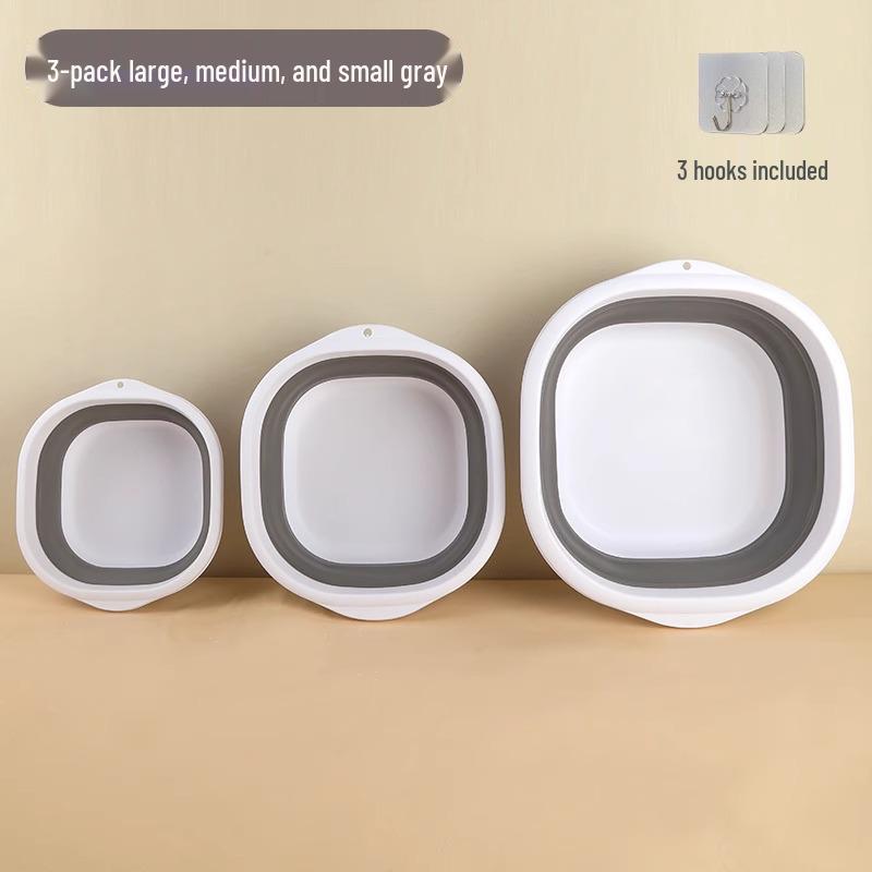 Foldable Portable Washbasin for Travel, Laundry, and Dorm Use - Large and Small Sizes
