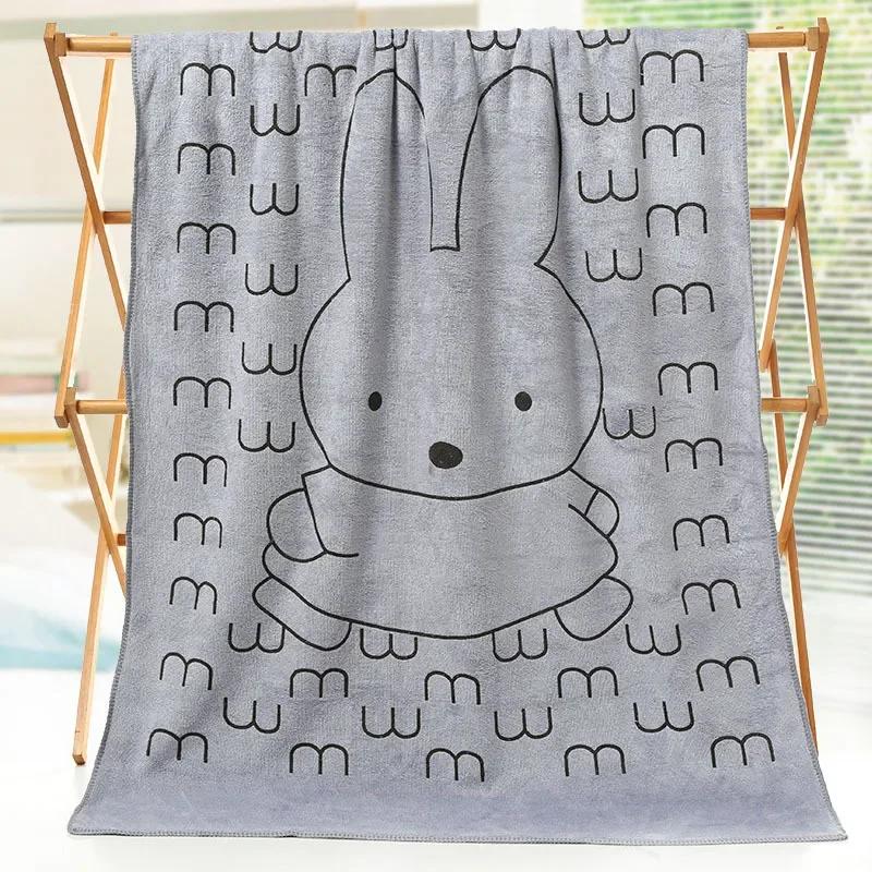 70*140cm Rabbit Microfiber Bath Towel Cute Large Soft Baby Kids Boys Girls Women Towels Beach Swimming Absorbent Wrap Quick Dry