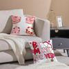 Valentines Day Gift with Heartshaped Pattern Cushion Cover Throw Pillow Cover Hidden Button Durable Polyester Chair Cushion