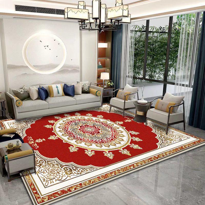 Persian Antiskid Carpet for Living Room Luxury Foldable Big Size Lounge Rug Easy Cleaning Entrance Door Mat Flannel Customizable