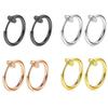 2/8pcs Fake Nose Ring Hoops, Clip On Ear Fake Septum Ring Non Piercing Spring Hoop Earrings Lip Ring Fake Cartilage Earrings