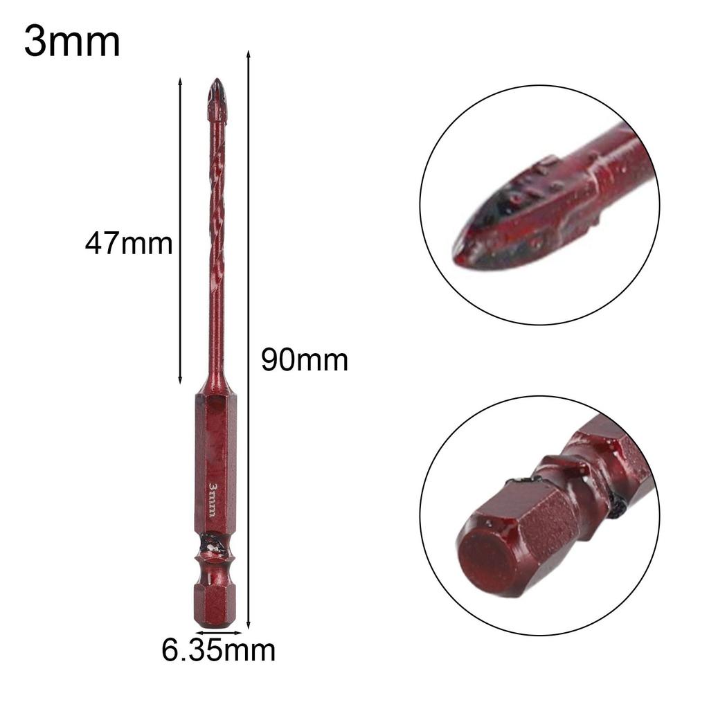 Cross Hex Drill Bit Set Glass Porcelain Tile Drill Bits Kit