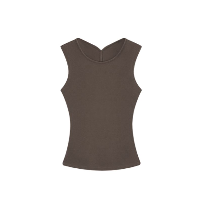 

American Style Sexy Suit Sleeveless Vest Stylish Open Back Tops Women s Summer High Waist Print Loose Pants Two-piece Set Curry Tops 9569 L