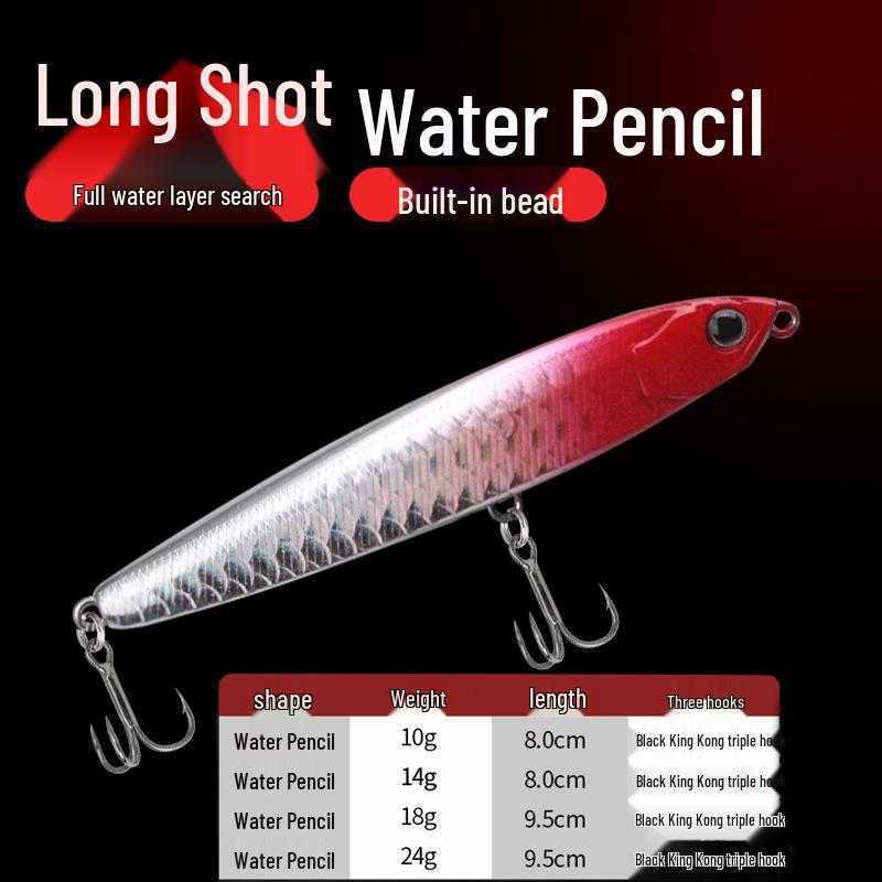 

Летающий призрак карандашная приманка: Дальний заброс, Дрожащая медленная тонущая проводка для Верхоплавки, Рыбалка в пресной и соленой воде 24g