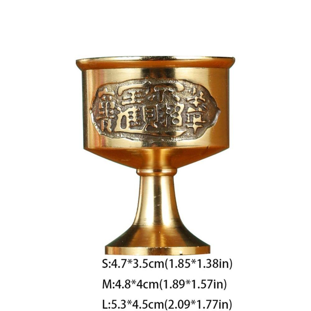 Not Fade Brass Offering Cups Pure Copper High Legs Wine Cup Copper God's Cup  Offering Supplie