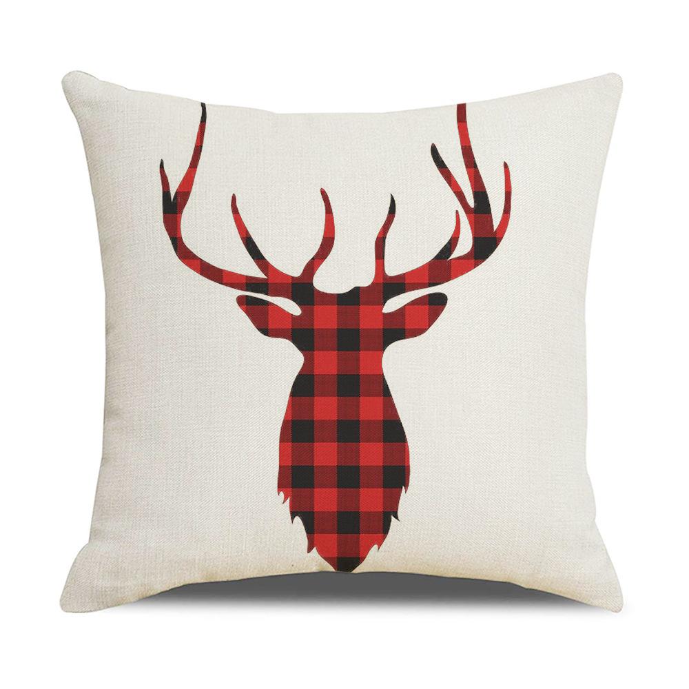 Roter Karomuster Weihnachts-Kissenbezug Leinen Sofa Kissenbezug Büro Kissenbezug Neuer Stil