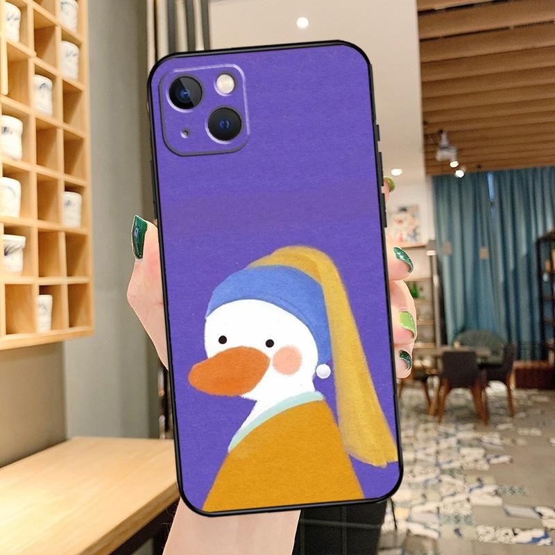 Cartoon Cute Animal Duck Phone Case For iPhone 13 Pro Max 16 15 11 12 14 17 Pro Max mini 15 16 Plus 16e 17 Air Cover