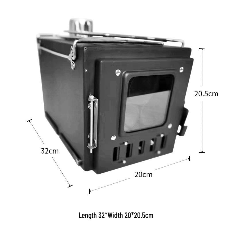 Outdoor Camping Wood-Burning Stove & Stainless Steel Tabletop Heater