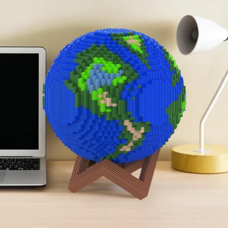Compatible Lego Globe Small Particle Educational Building Blocks Puzzle Ornament for Children's Birthday Gift