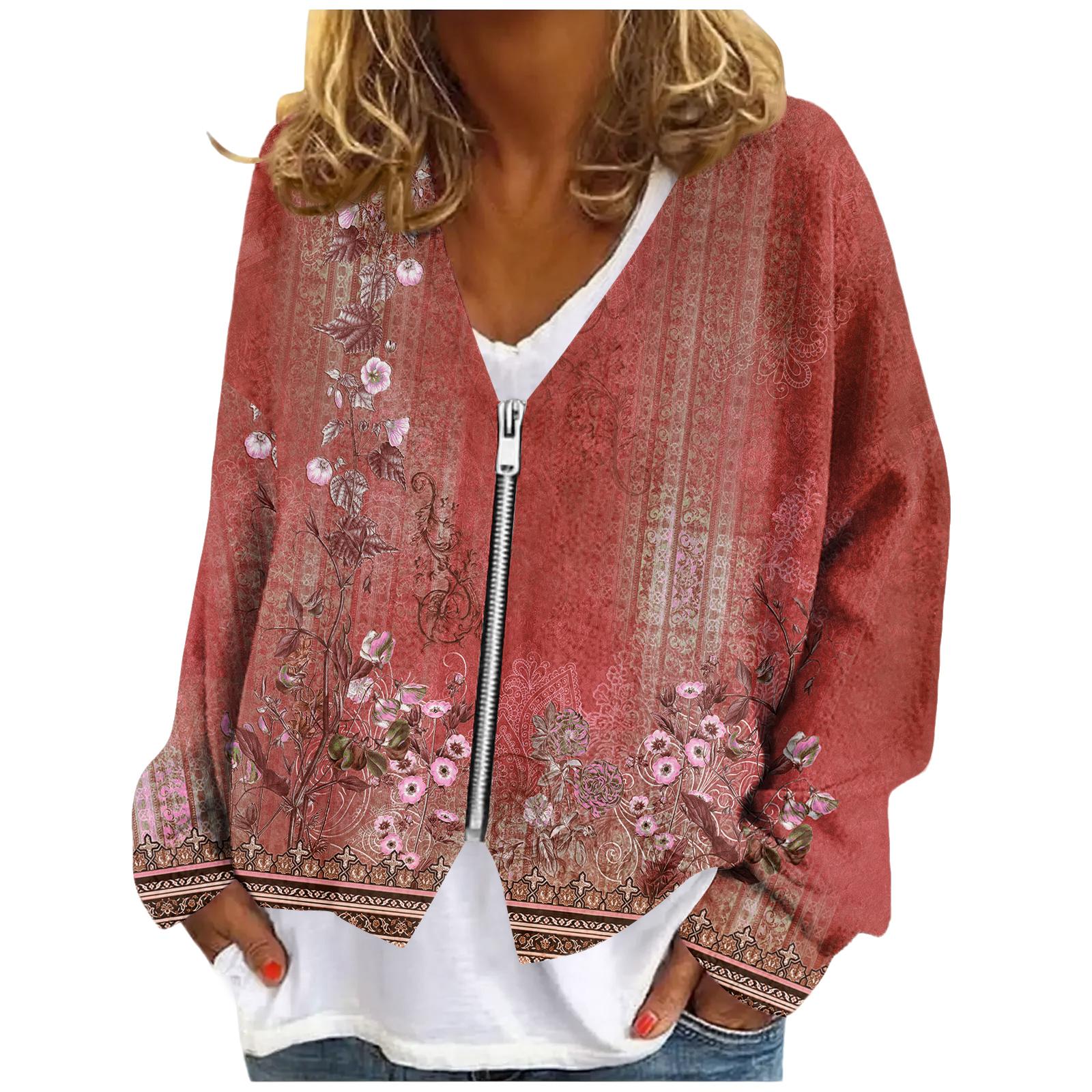 

Женские свитера на молнии, толстовки с длинным рукавом, куртки оверсайз, мягкие, повседневные, свободные туники L красный