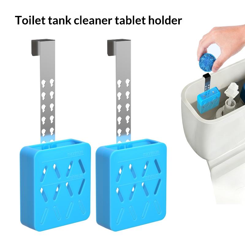 1 Set Toilet Tank Bleaching Tablet Bracket Toilet Tank Cleaning Tablet Holder Hanging Toilets Bowl Cleaner Case Silicone Rack