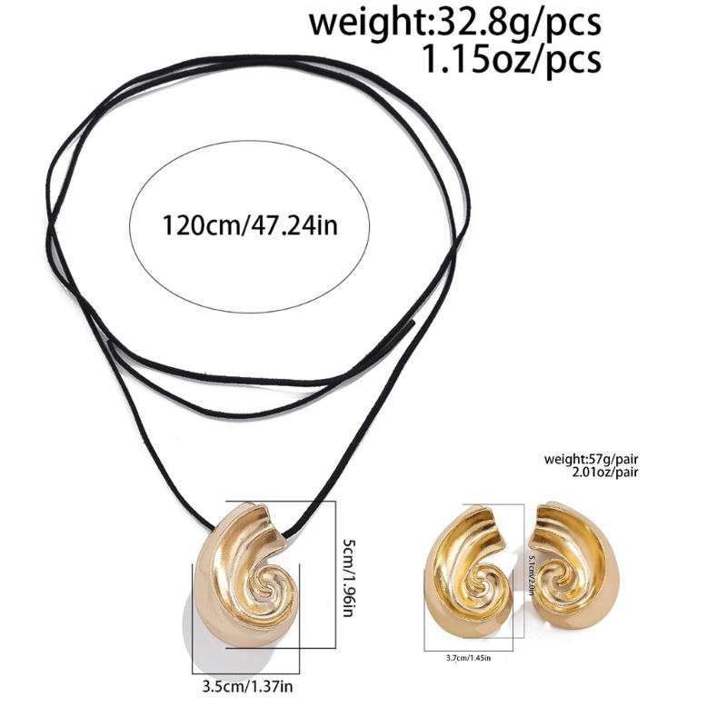 Stylish Thread Pendant Necklace Women Ear Jewelry Fashion Accessory Unique Ear Studs Alloy Texture for Everyday Wear