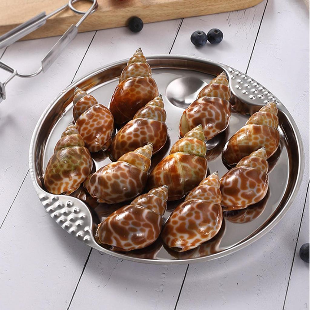 Assiette à escargots en acier inoxydable à 12 compartiments