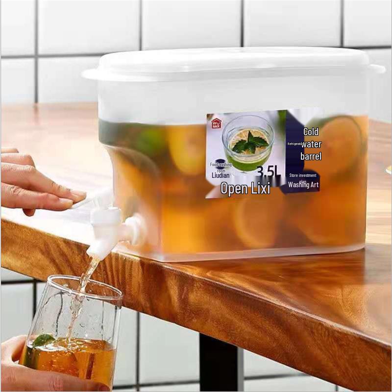 Western-Style Cold Water Kettle with Faucet, High-Temperature Resistant, Large-Capacity, Ideal for Household Juice and Refrigerator Beverages.