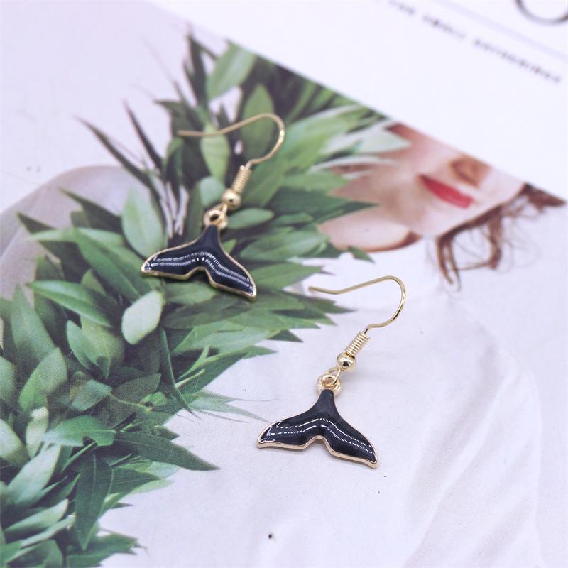 Charming Ocean Animal Mermaid Tail Earrings - Versatile Alloy with Personality DIY Oil Drop Tail Pendant