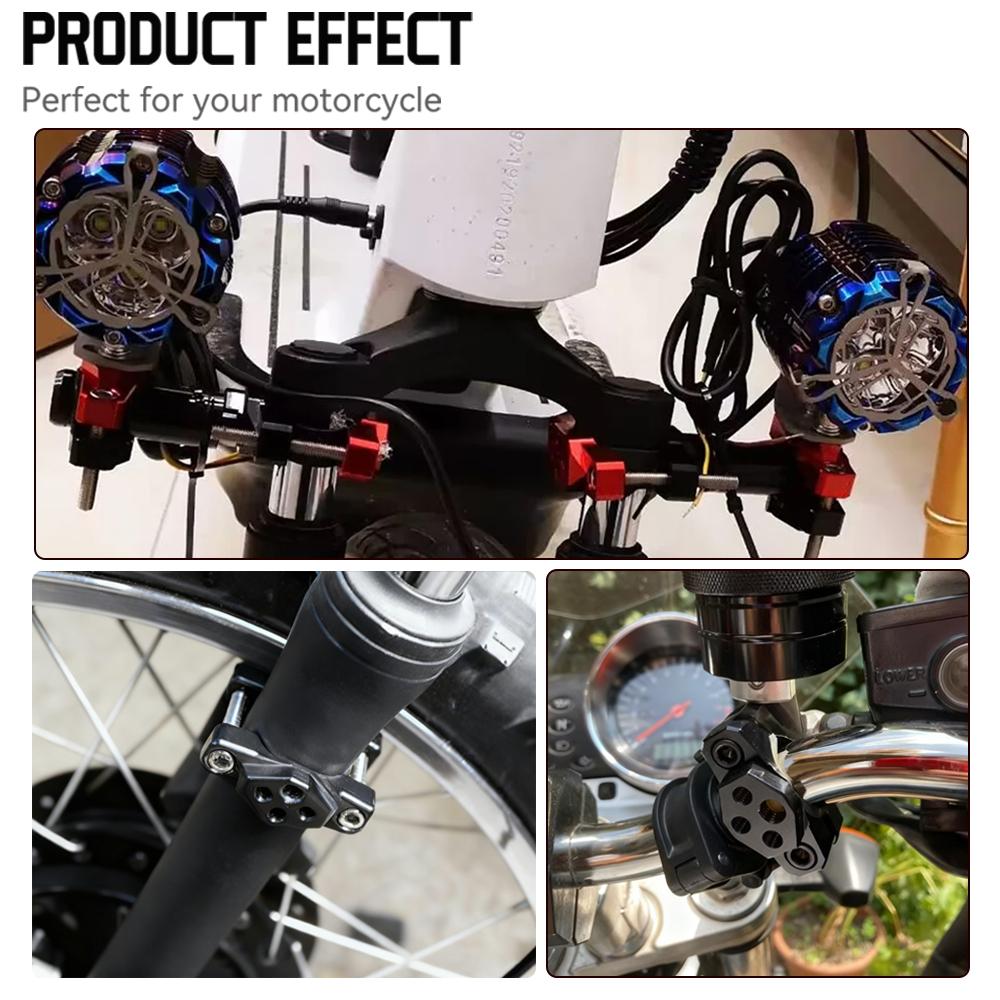 Motorcycle Handlebar Clamp Bumper Mount Bracket For Spotlight Headlight Fog Light Holder Motorbike Modification Accessories