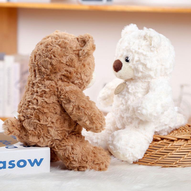 Cute Watermelon Cartoon Brown White Teddy Bear Plush Doll Toy For Gift Children