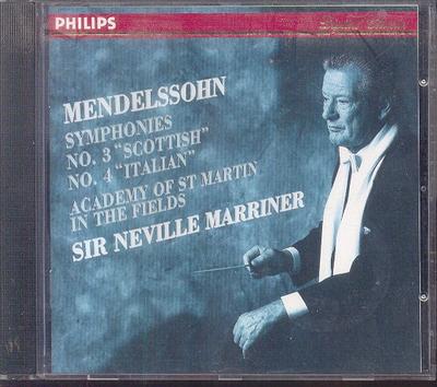 CD MARRINER; ASMF - Mendelssohn: Symfonie 3 & 4  4421302 Philips 1994 Německo Klasická Použité