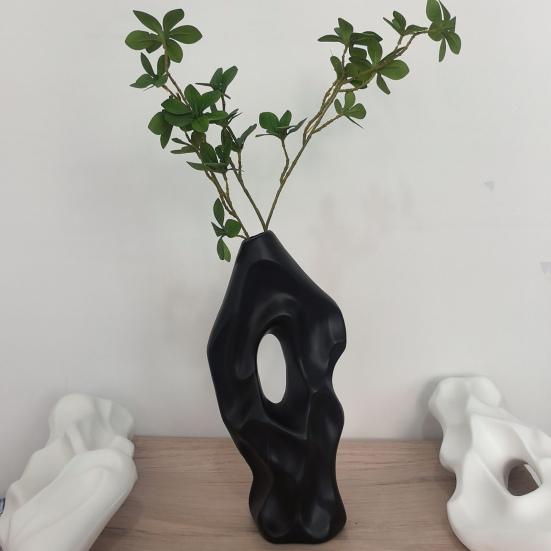 Wazon na kwiaty z tworzywa sztucznego w stylu vintage, minimalistyczny pojemnik na kwiaty w stylu chińskim, dekoracyjny wazon na rośliny kwiatowe, ozdoba stołu do domu i biura