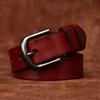 Belt Unisex Wide Retro Fashion Leather Pin Buckle Belt Men's First Layer Cowhide Casual Jeans Belt