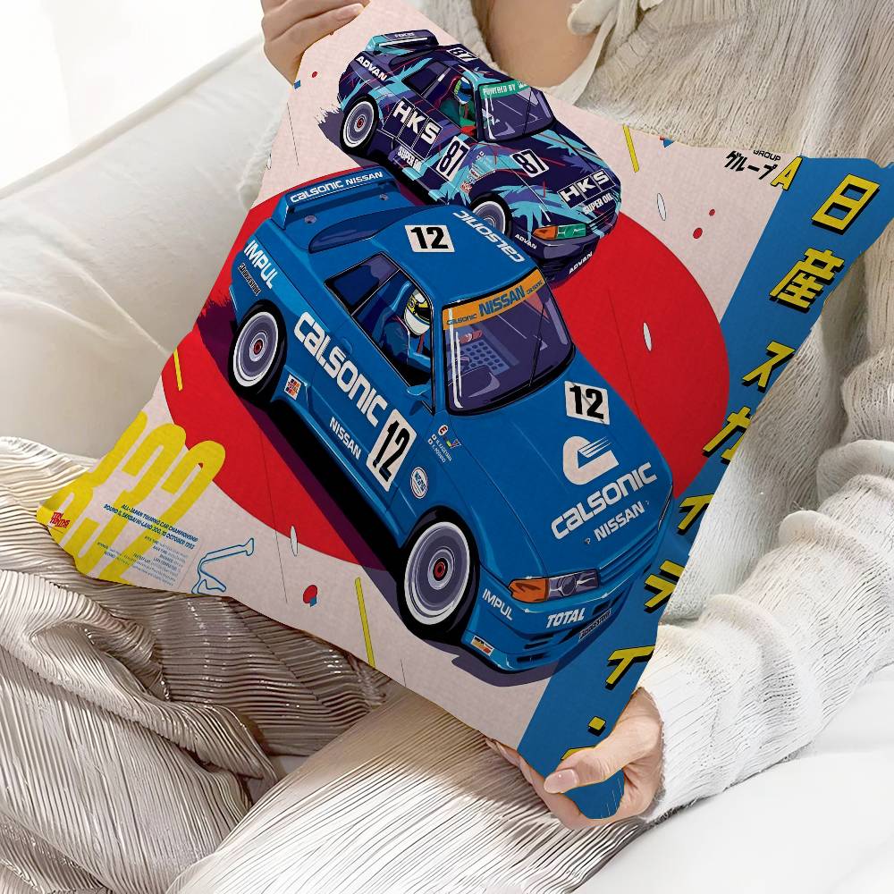 H-HKS R32 GT-R Personalized Pillow Cover Kids Bedroom Wild Party Decor Pillowcase kid Birthday shower Gift