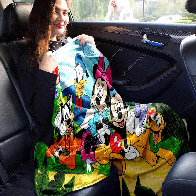 1pc Mickey Mouse Printing Blanket for All Season, Unisex Cartoon Blanket, Office Blanket, Lunch Rest Blanket
