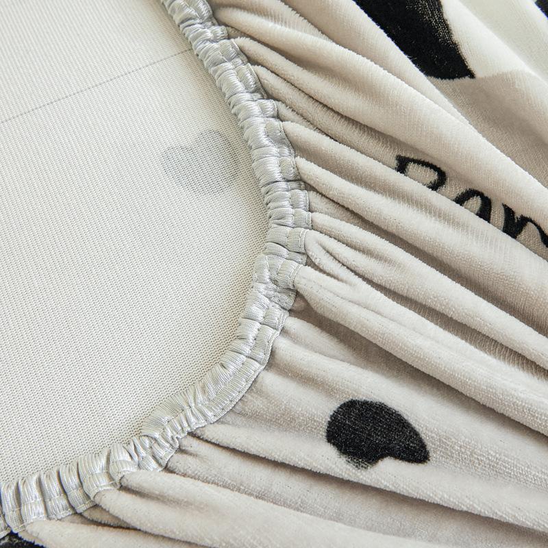 New Type A Milk Velvet Fitted Sheet, Thickened and Warm Gold Mink Velvet Mattress Cover, All-inclusive