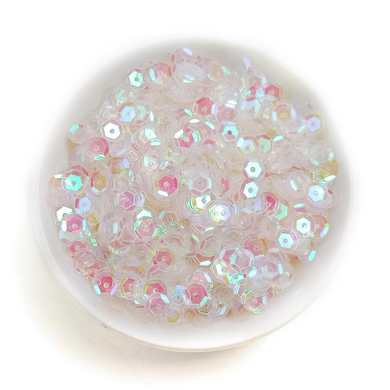 

6MM Round Curved Hole PVC Sequin Jewelry Accessories: Concave/Convex Hexagonal Sewing Beads 20g/pack