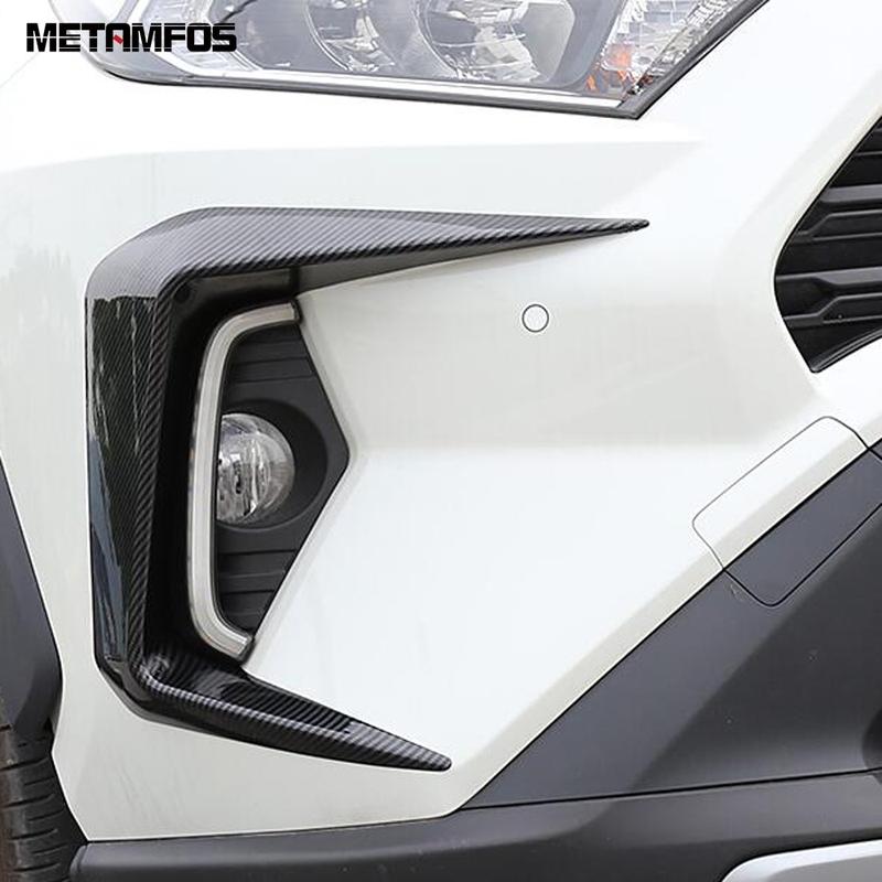 Front Fog Light Lamp Eyelid Eyebrow Trim For Toyota Rav4 Rav 4 Limited/LE/XLE/Hybrid -2024 2025 Carbon Fiber Car Accessories