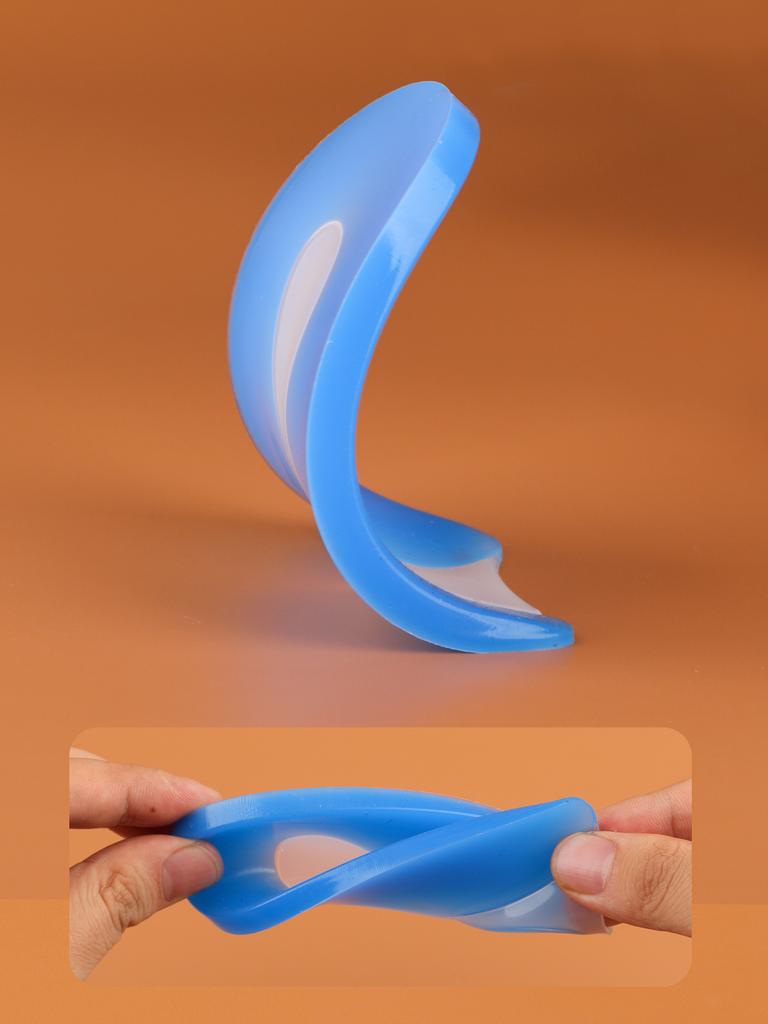1 pair of thickened U-shaped silicone heel pads for men and women, soft and shock-absorbing blue U-shaped heel pads