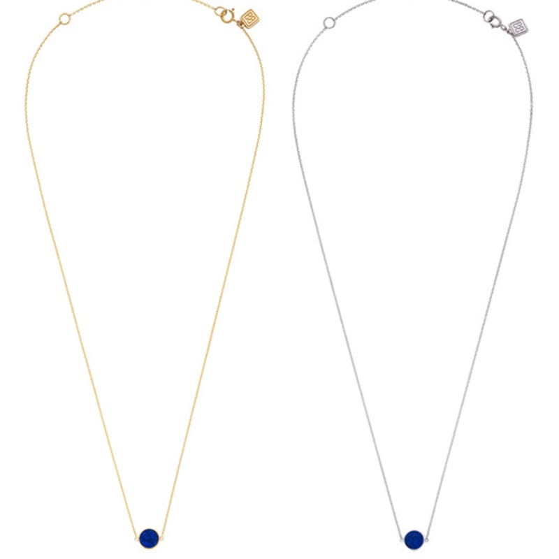 BE/GINS Roca Mini Round Lapis Lazuli Necklace