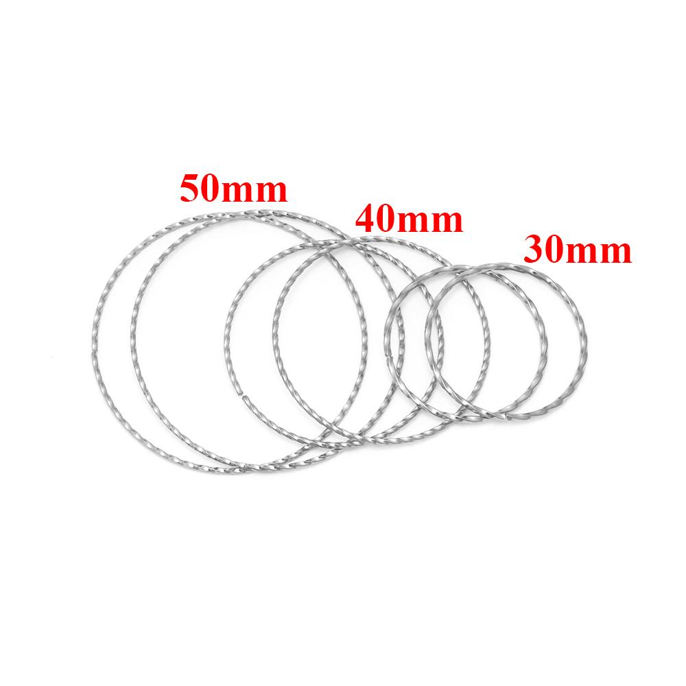 10pcs Stainless Steel Gold Earrings Rings Spiral Round Twisted Big Circle Ear Wire Hoops Pendant Connectors DIY Jewelry Findings