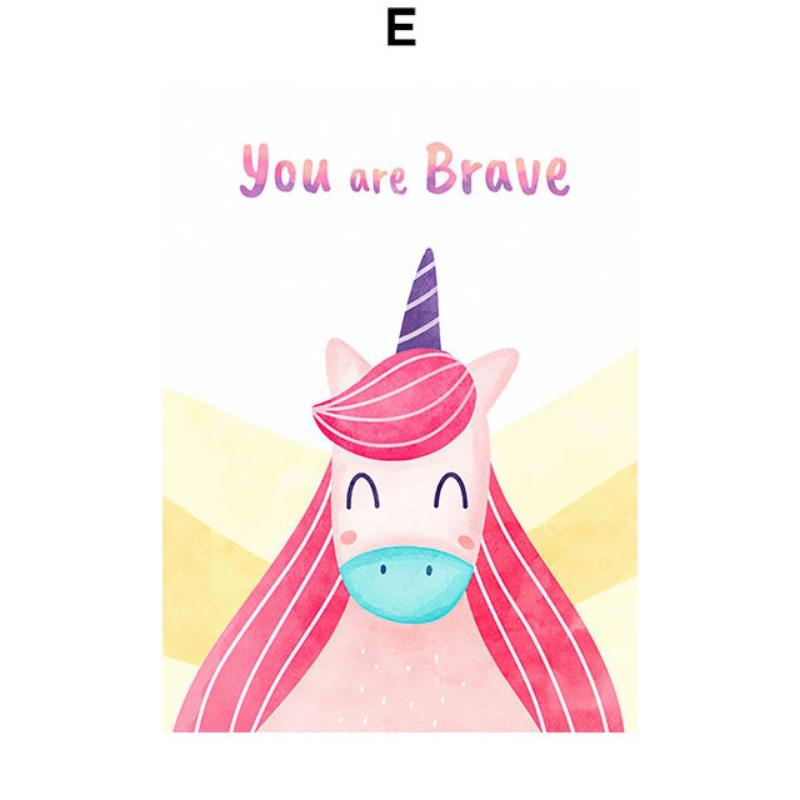 Colorful Unicorn Rainbow Stars Quotes Nursery Wall Art Canvas Painting Nordic Posters And Prints Pictures Baby Kids Room Decor