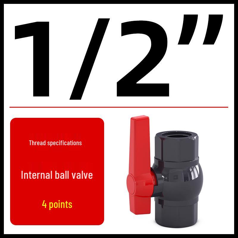 PVC Internal Thread Ball Valve - Double Thread Water Pipe Fitting (Sizes: 20, 25, 32, 40, 50, 63, 75, 110)
